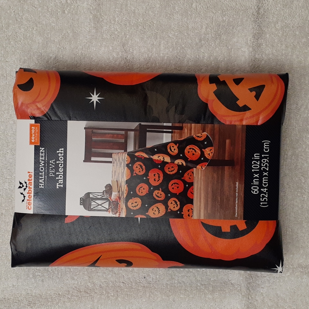 New- never used vinyl Halloween table cloth